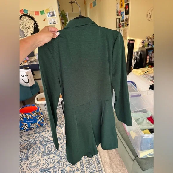 Lulus Hollywood Nights Forest Green Blazer Romper – Size M - NWT - Picture 5 of 8